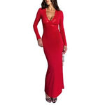 Load image into Gallery viewer, Celine V Neck Fishtail Dress